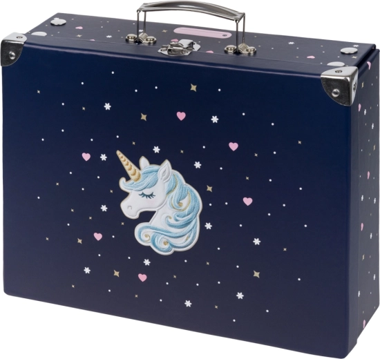 Baagl πτυσσόμενη σχολική βαλίτσα Unicorn Gold με μεταλλικές ενισχύσεις