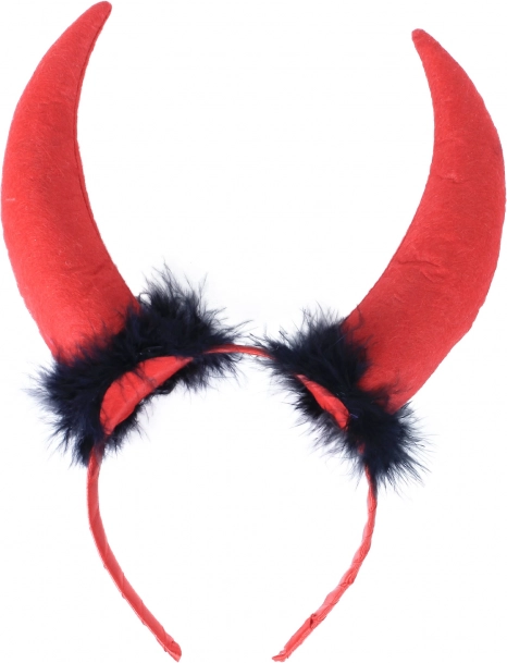 Κέρατα διαβόλου maxi με φτερά σε σατέν στέκα