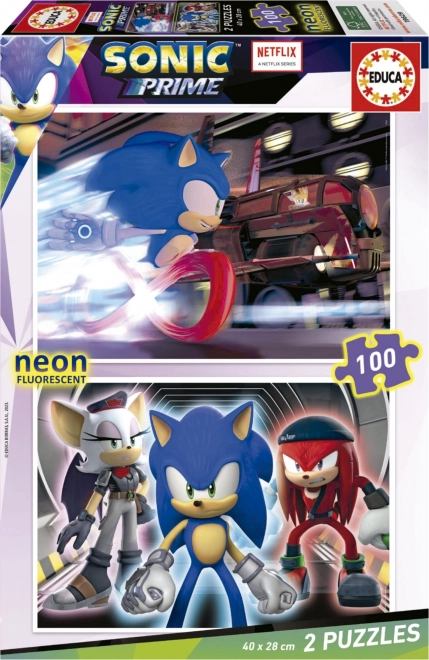 Φωσφορίζον παζλ Sonic Prime 2x100 κομμάτια