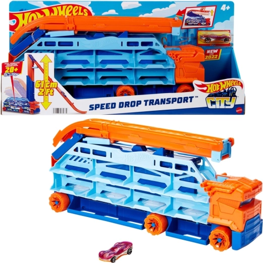 Hot Wheels City μεταφορέας 2 σε 1 με επική κατάβαση 60 cm
