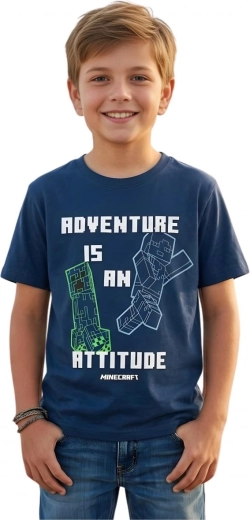 Σκούρο μπλε μπλουζάκι Minecraft για αγόρια