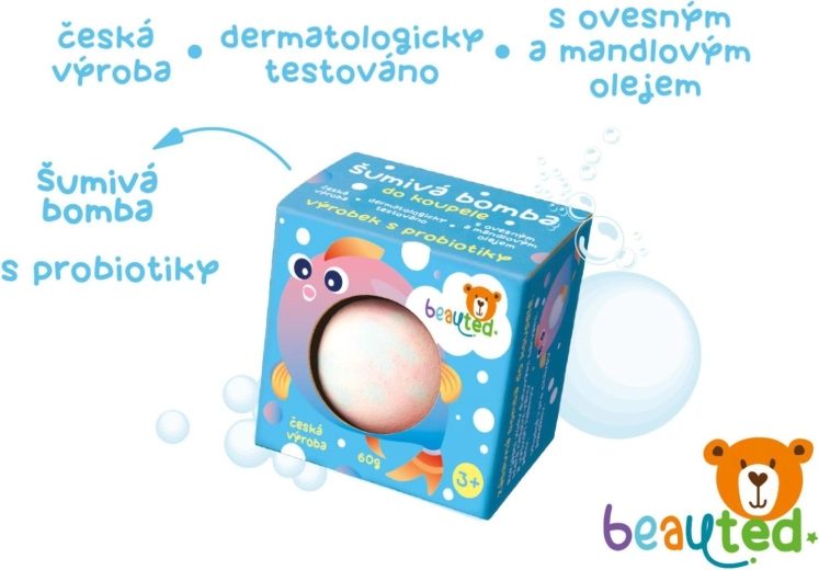 BeauTed αναβράζουσα μπάλα μπάνιου με προβιοτικά 60 g