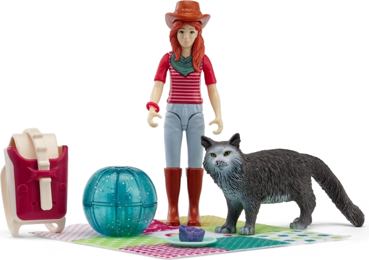 Schleich pocket set διασκέδαση για πικνίκ με τη Hannah και γάτα
