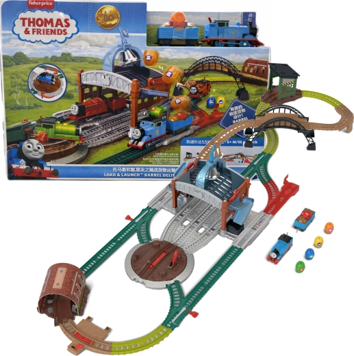 Fisher-Price Τόμας και φίλοι: σιδηροδρομική πίστα Παράδοση βαρελιών – φόρτωσε και εκτόξευσε με την ατμομηχανή Τόμας