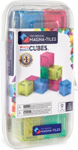 MAGNA-TILES μαγνητικό σετ κατασκευών microMAGS σετ ταξιδιού με κύβους - 9 τεμ.