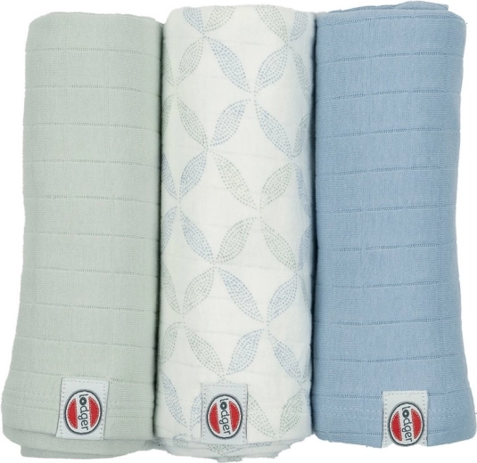 Lodger swaddler Solid matcha peppermint - σετ 3 τεμαχίων (70 × 70 cm)