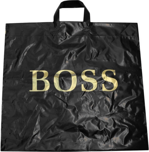 Μαύρη πλαστική τσάντα αγορών BOSS 50 × 50 cm