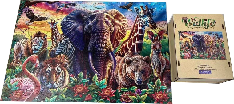 Ξύλινο παζλ άγρια φύση