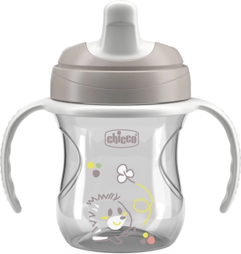 Chicco εκπαιδευτικό ποτηράκι με λαβές γκρι 200 ml, 6 μ+