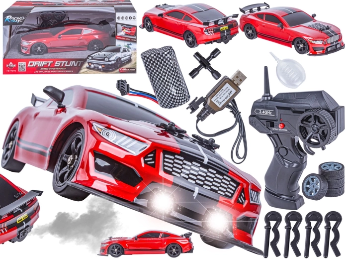 Τηλεκατευθυνόμενο drift αυτοκίνητο Mustang 1:16 2,4 GHz 4WD με εφέ ατμού και φώτα LED - 1 τεμάχιο