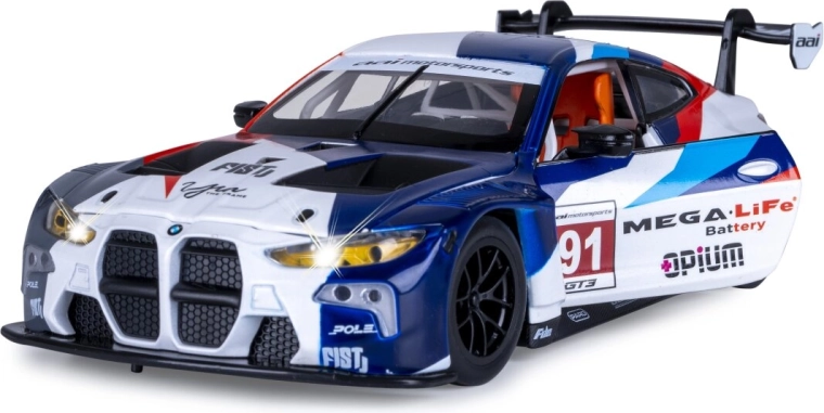 JAMARA BMW M4 GT3 αγωνιστικό μοντέλο αυτοκινήτου 1:24 λευκό με φώτα και ήχους