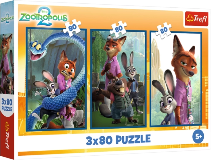 Παζλ 3×80 Disney Zootropolis Ζωική έρευνα – Trefl