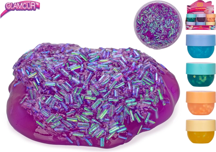 Glamour κρυσταλλική γλίτσα σε κυπελάκι 160 ml (μείγμα 6 χρωμάτων)