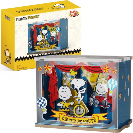 Puremind ξύλινο 3D παζλ Snoopy PEANUTS – τσιρκική σκηνή Talent Show