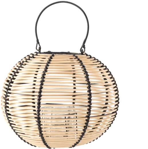 Ξύλινο φανάρι 35 × 27 cm σε φυσικό μαύρο χρώμα