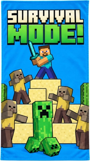 Βαμβακερή πετσέτα μπάνιου Minecraft Survival Mode 70 × 140 cm
