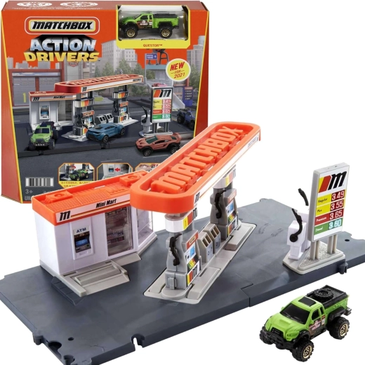 Matchbox Action Drivers πρατήριο καυσίμων με αυτοκίνητο Questor