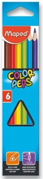 Τρίγωνες ξυλομπογιές MAPED Color'Peps 6 τεμ.