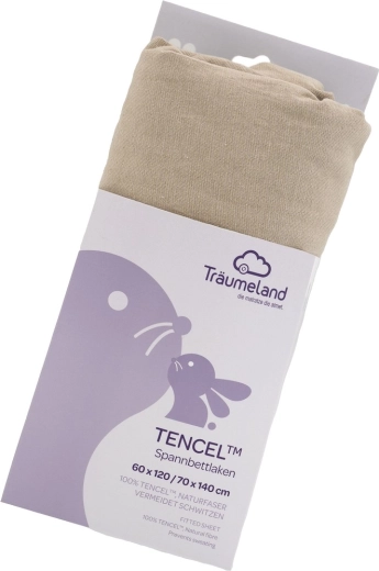 Träumeland εφαρμοστό σεντόνι Tencel uni taupe