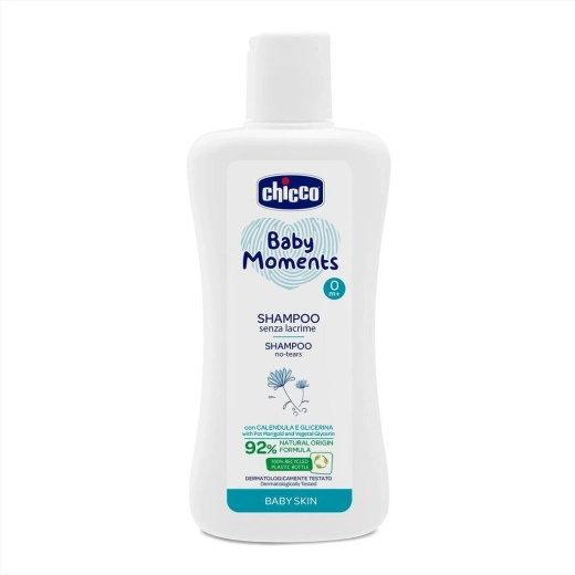 Chicco Baby Moments παιδικό σαμπουάν No Tears με εκχύλισμα καλέντουλας 200 ml