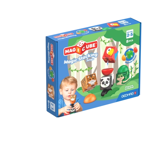 Geomag Magicube μαγνητικό σετ κατασκευών Ζούγκλα, 8 τεμάχια