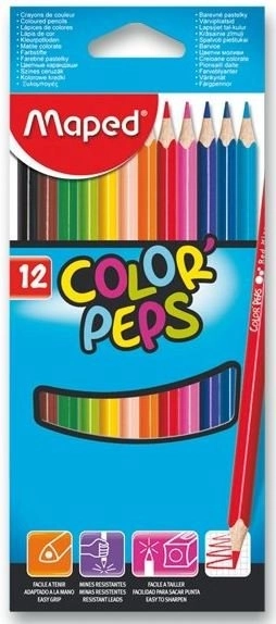 Τρίγωνα μολύβια ζωγραφικής MAPED Color'Peps 12 τεμ.