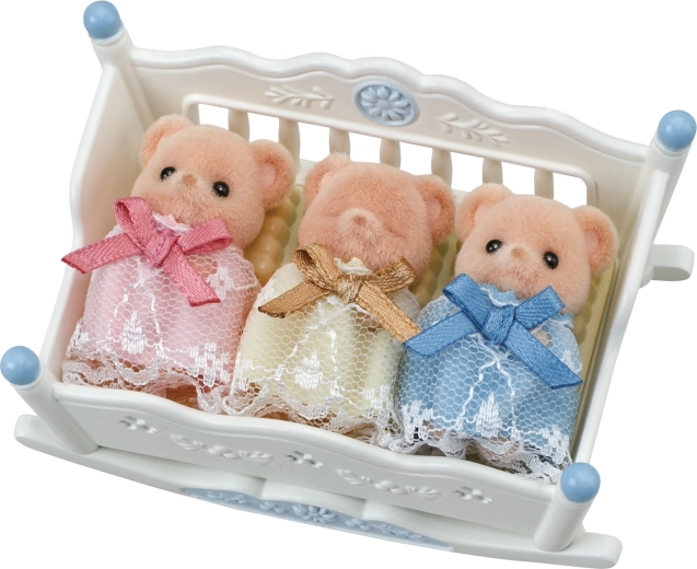 Sylvanian Families τρίδυμα αρκουδάκια μπισκότο σε λίκνο