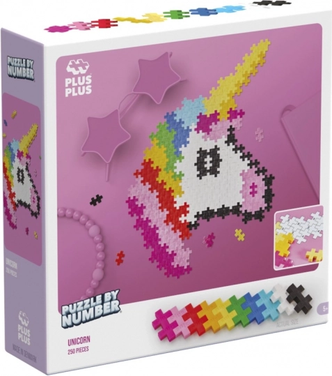 Plus Plus Puzzle σύμφωνα με αριθμούς - Μονόκερως 250 τεμ.