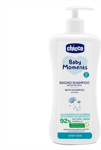 Chicco Baby Moments αφρόλουτρο 2 σε 1 για μαλλιά και σώμα με δοσομετρητή 750 ml