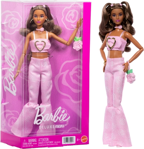 barbie deluxe style ροζ ντένιμ – μοντέρνα κούκλα με αξεσουάρ