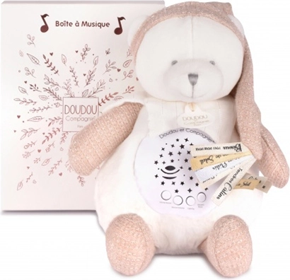 Doudou et Compagnie μουσικό νυχτερινό φωτάκι με προβολή αστεριών – ροζ αρκουδάκι