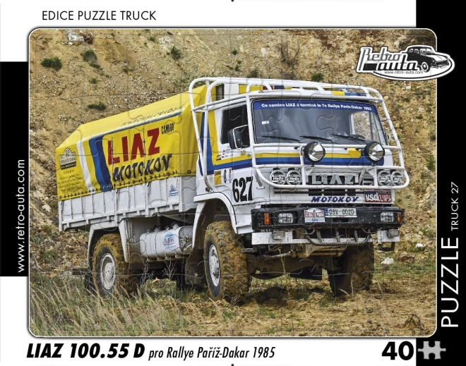 Ρετρό αυτοκίνητα παζλ Truck LIAZ 100.55 D Rallye Παρίσι–Ντακάρ (1985) 40 κομμάτια
