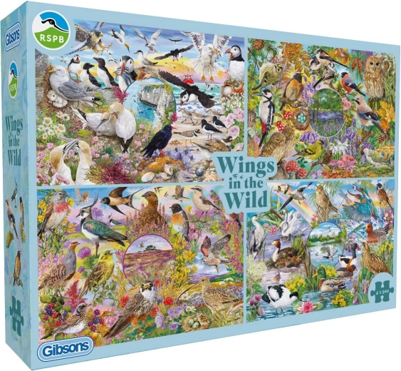 Παζλ Gibsons RSPB «Φτερά στην άγρια φύση» 4×500 κομμάτια