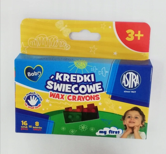 Κηρομπογιές ASTRA BABY σε σχήμα κύβου, 16 τεμ. (8 χρώματα)