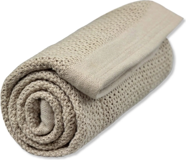 Vinter & Bloom κουβέρτα soft grid organic pebble greige