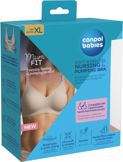 Canpol babies MumFIT αναπνεύσιμο σουτιέν θηλασμού και άντλησης χωρίς μπανέλες, μέγεθος XL