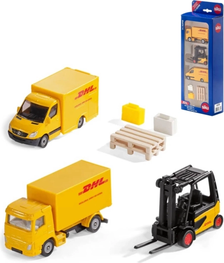 Σετ logistics DHL της SIKU με οχήματα και περονοφόρο ανυψωτικό
