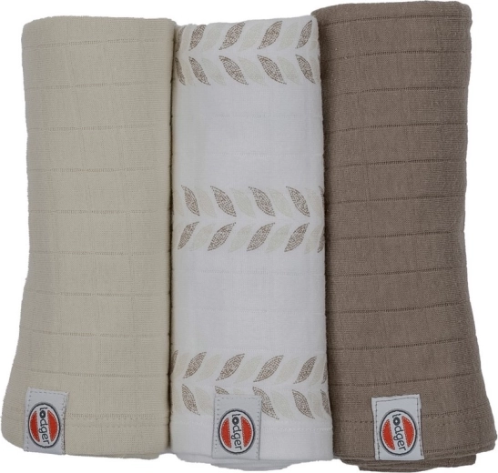 Lodger swaddler από οργανικό βαμβάκι Matcha 70 × 70 cm (3 τεμ.)