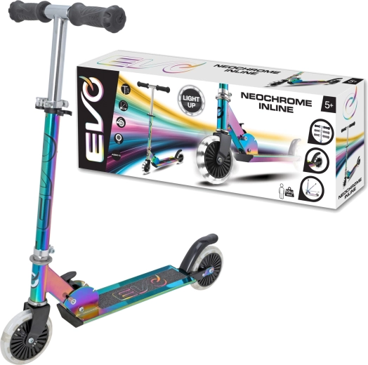 Παιδικό αναδιπλούμενο πατίνι EVO Light Up Neochrome με φωτιζόμενες ρόδες