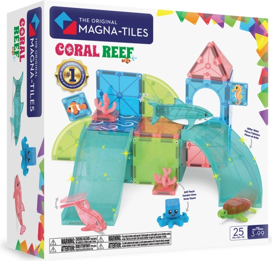 MAGNA-TILES Μαγνητικό σετ κατασκευών Κοραλλιογενής ύφαλος, 25 τεμάχια