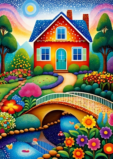 Enjoy Puzzle πολύχρωμο σπίτι – 1000 κομμάτια