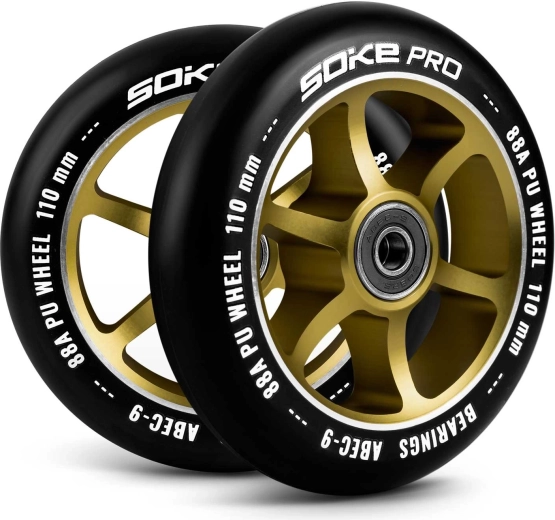 Ρόδες για πατίνι 110 mm χρυσές (2 τεμ.) SOKE
