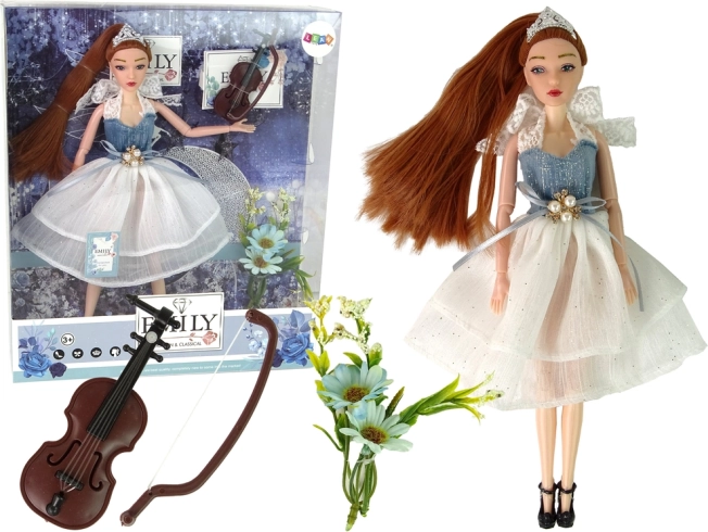 Κούκλα EMILY με βιολί και λουλούδια