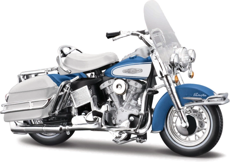 Maisto Harley-Davidson 1966 FLH Electra Glide μπλε-λευκό 1:18