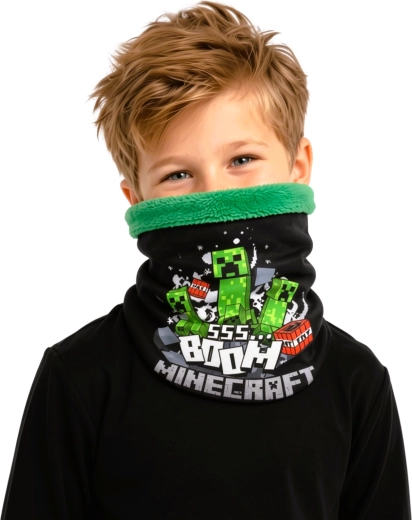 Παιδικό κασκόλ λαιμού Minecraft Creeper μαύρο