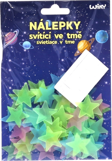 Φωσφορίζοντα αυτοκόλλητα για το σκοτάδι – αστέρια, 60 τεμ.
