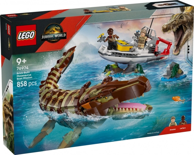 LEGO Jurassic World Αποστολή με πλοίο και μοντέλο μοσάσαυρου