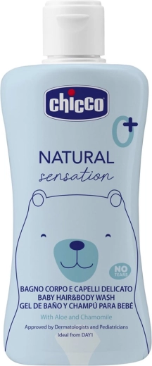 Chicco αφρόλουτρο 2 σε 1 για σώμα και μαλλιά με αλόη και χαμομήλι Natural Sensation 200 ml