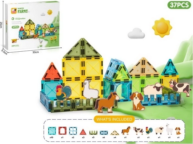 Madej μαγνητικό σετ κατασκευών Color Box φάρμα, 37 κομμάτια