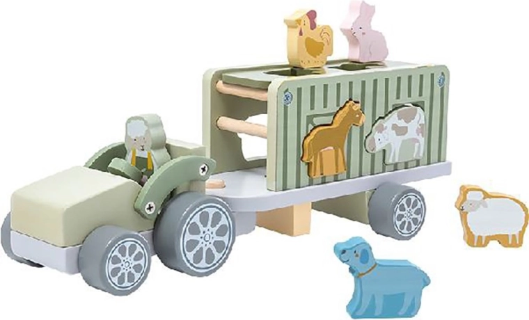 Ξύλινο φορτηγό Safari με κύβους Baby Mix